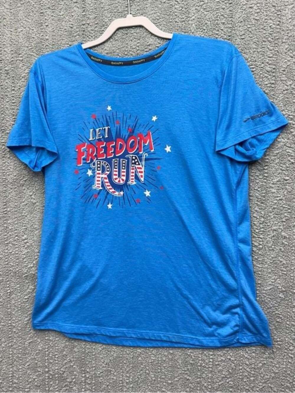Brooks Blue Patriotic 'Let Freedom Run' Graphic Tee